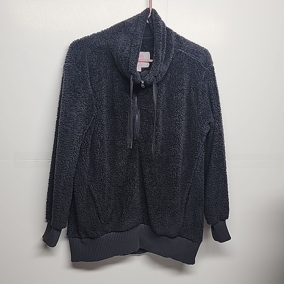 Members Mark Cozy Sherpa Jackets & Blazers - Members Mark cozy Sherpa sz S super soft charcoal zipper tie pullover. Warm cozy